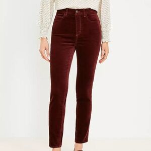 LOFT Plum Raisin Velvet Skinny Jeans